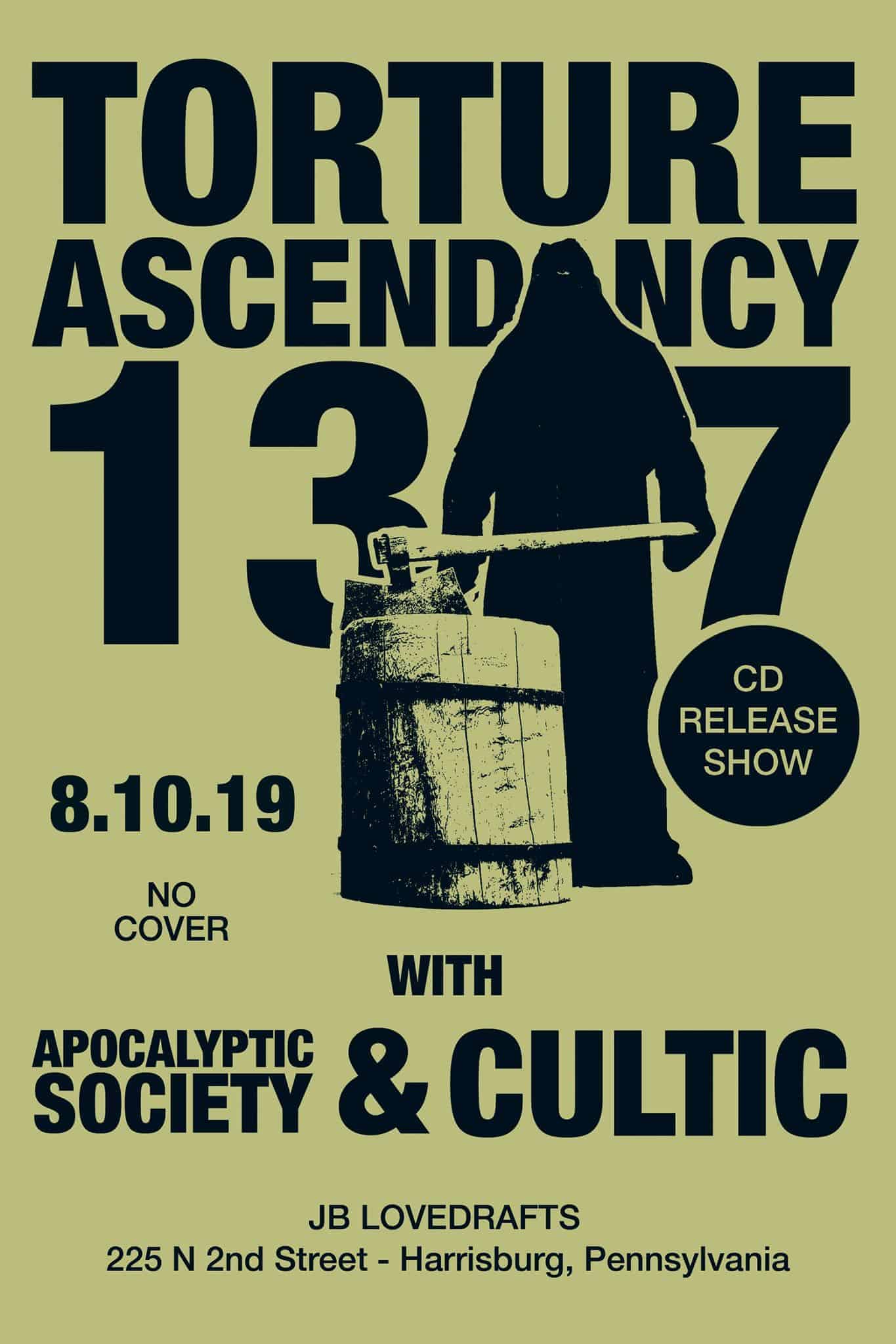 Torture Ascendancy, Apocalyptic Society and Cultic Metal Band Flyer