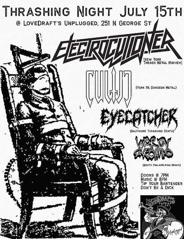 Cultic, Electrocutioner, Eyecatcher, and War on Christmas - Show Flyer 2023