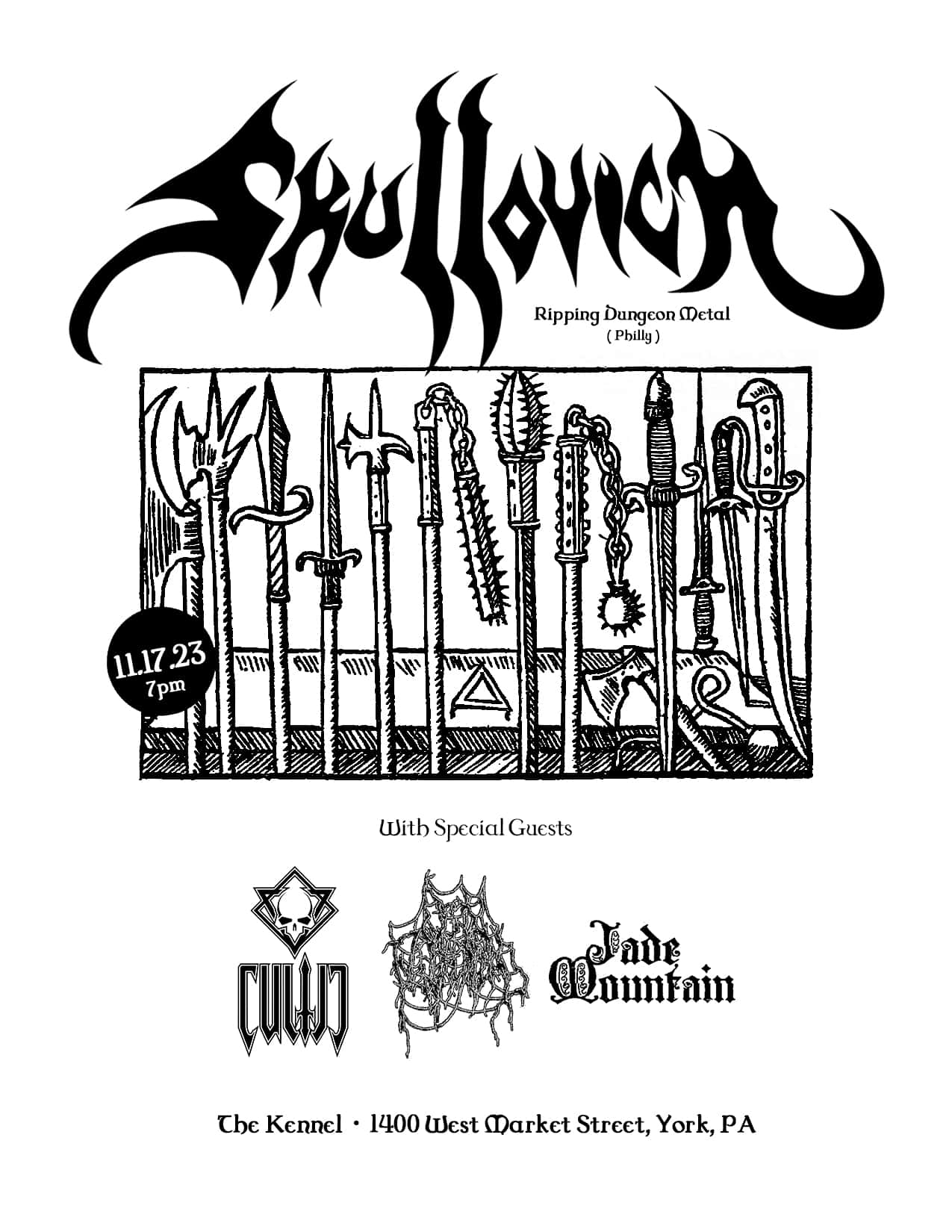 Skullovich, Cultic, Open Flesh Wound, Jade Mountain Cult Live Show Flyer