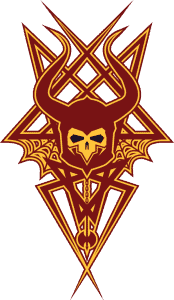 Cultic Logo with Warrior Helmet and Cobwebs