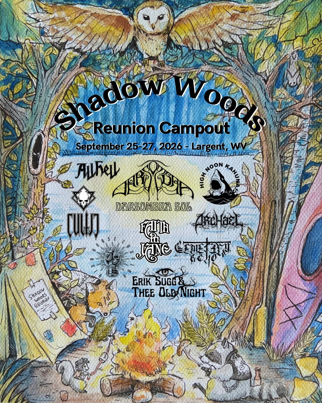 Shadow Woods Reunion Campout - September 25, 2026 - Largent, WV Show Flyer